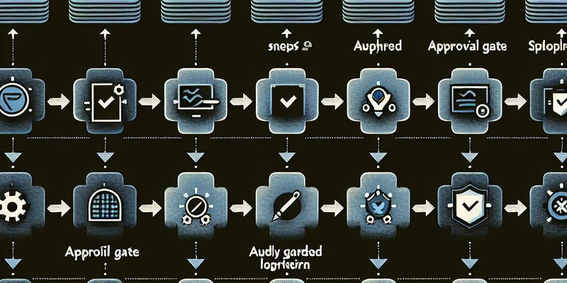 Numbered steps diagram showing approval gates, audit logging, sandboxing, and kill switches in a clean organized layout