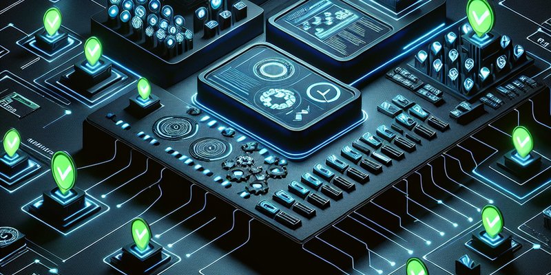 Control panel interface with approval gates, audit trails, and green checkmarks showing safe operations